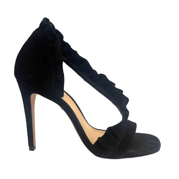 Schutz Womens 9.5 Heel Black Kid Suede NEW Style AIMME Dressy Holiday Event Shoe - Picture 1 of 9